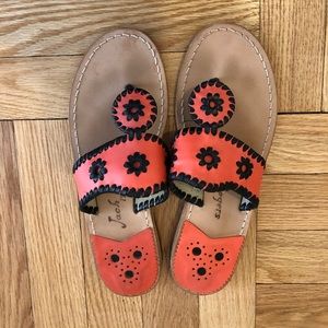 Jack Rogers size 7 coral and black